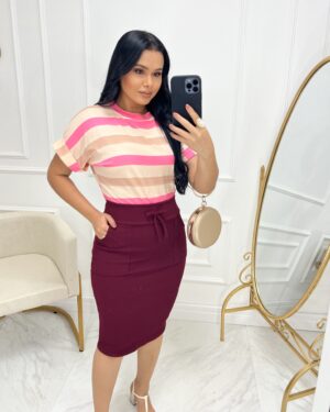 Blusa Tecido viscolaycra Marsala